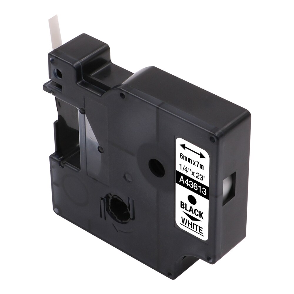 Fimax 2 stücke Kompatibel Dymo D1 Label Drucker Band 43613 6mm DYMO D1 Label Band Schwarz auf Weiß DYMO d1 Label Maker Label Band