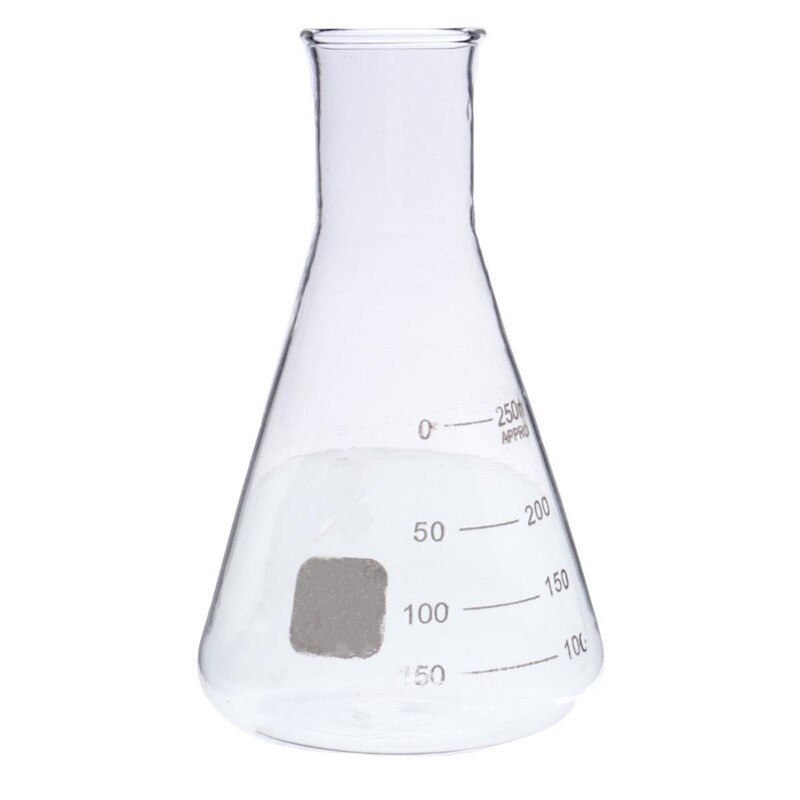 250ml Transparent Lab Conical Flask Glass Scientific Glass Erlenmeyer Flask Safe Glassware Laboratory School Research Supply