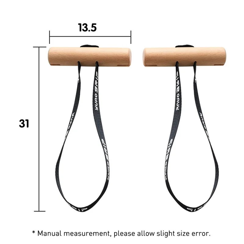 1 paar massief houten grip fitnessband handvat oefening pull-up krachttraining handgrepen stevige oefenapparatuur accessoires