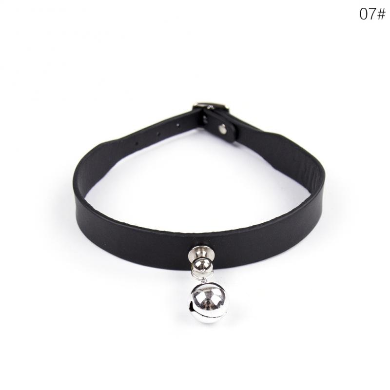 Nero Punk Del Choker Gotico di Cuoio Della Collana Del Choker Delle Donne Del Collare Del Ribattino Spike Chocker Geometrica Bead pendente Dei Monili