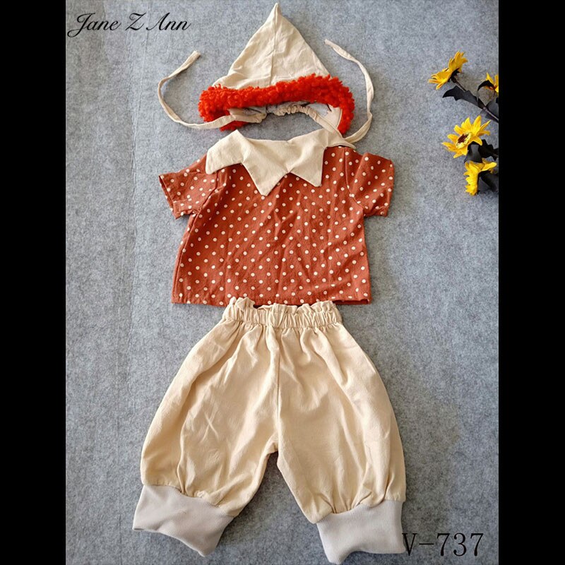 Jane z ann kinderfotografie kleding baby 6 maanden 1 jaar studio fotoshoot outfits hoed + kleding