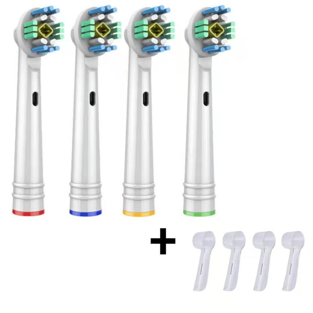 4 stk egnet til braun oral oral bi b elektrisk tandbørstehoved universal  d12 d16 3757 3709 roterende udskiftningshoved: Eb -18p-4