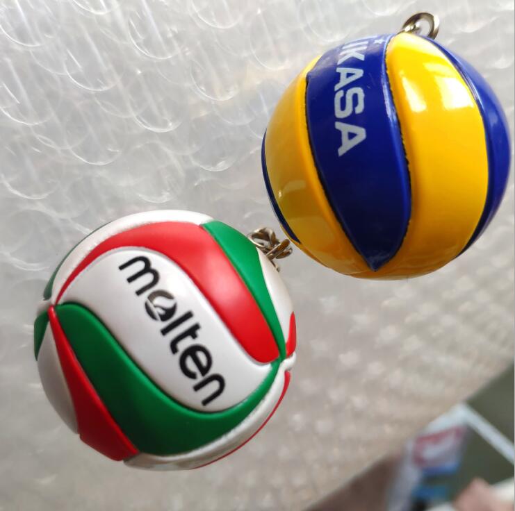 Mini PVC Volleyball Keychain ball toy Sport Key Chain Car Ball Key Holder Ring For Players Men Women Keyring Birthday