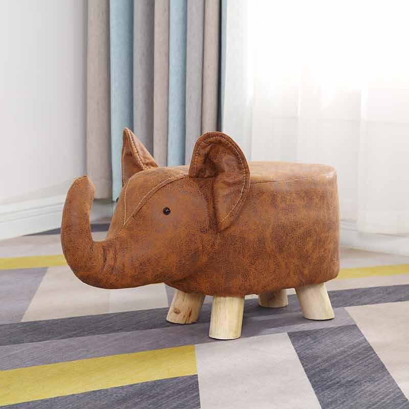 Tegneserie elefant sko skammel fodskammel massiv træ skammel hjem børn dyr sofa skammel: Bom klap 4