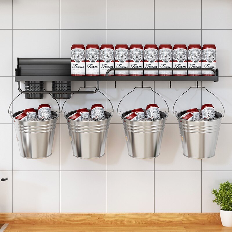 Kichen Organizer Zauberstab-montiert Gewürze Raum Regal Aluminium Multifunktions Kichen schlagen-freies Regal Lagerung Organizer Gestell für Gewürz