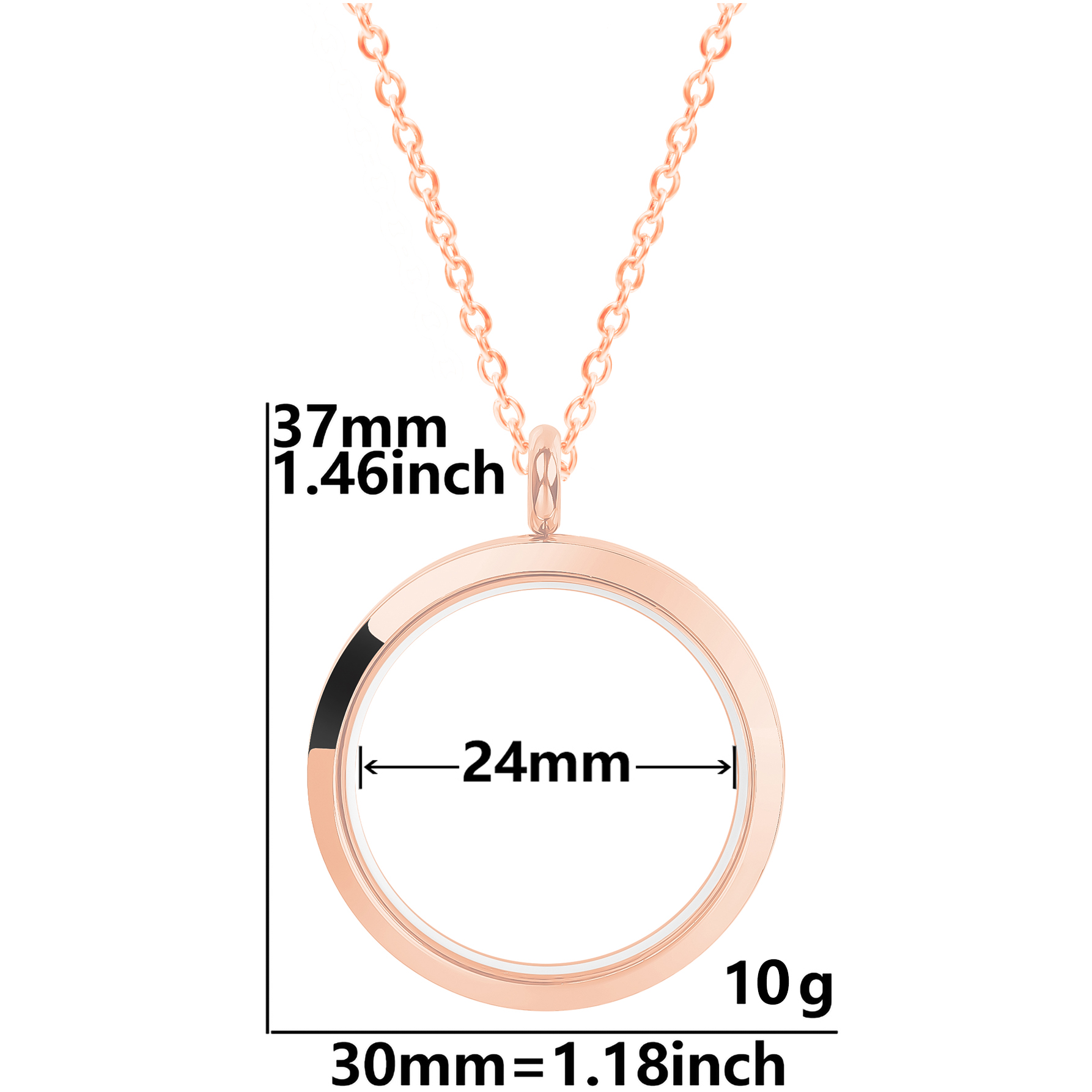 Screw Locket 100% Stainless Steel Necklaces For Women/Men Jewelry Floating Lockets Pendant Chain On The Neck Collar Hombre: Gold-color