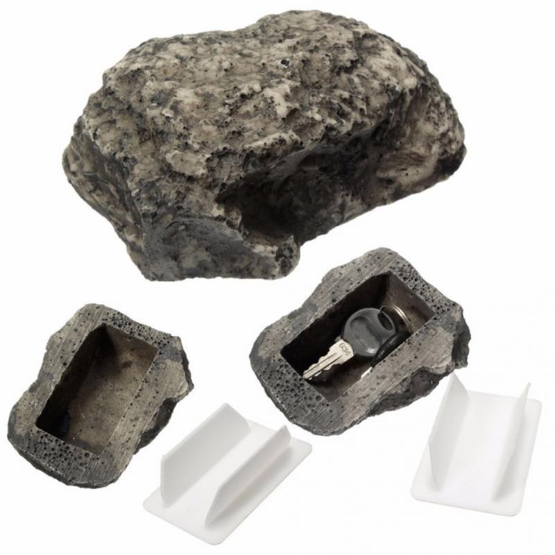 Caja fuerte para llaves, escondite secreto hueco, oculta, divertida, con forma de roca fangosa, caja de piedra, decoración para el hogar y el jardín, seguridad