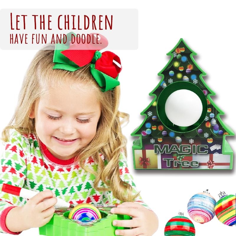 Juego de bolas de dibujo giratorias para árbol de Navidad, máquina de pintura eléctrica, decoración de Navidad, juguetes eléctricos para niños,