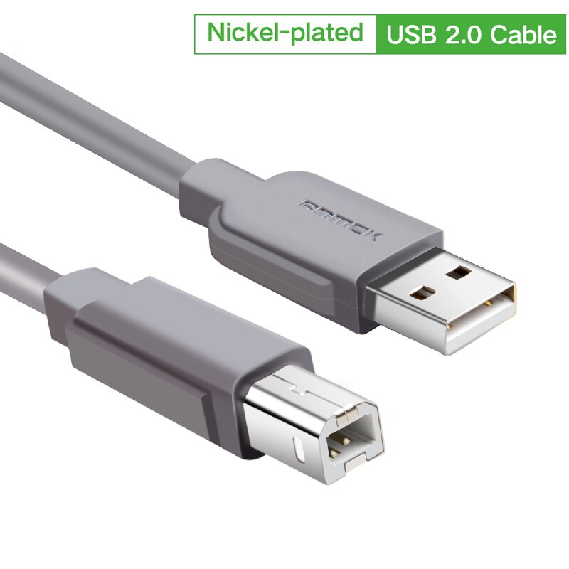 Anmck usb printer kabel usb type b han til en han usb 3.0 2.0 kabel til canon epson hp zjiang label printer dac 1.5m 3m 5m 10m: Nikkel usb 2.0 / 10m