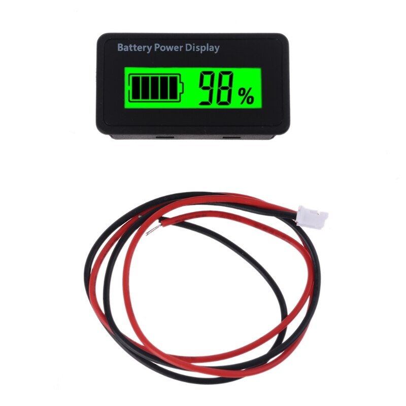 LCD Battery Capacity Monitor, 12-48 V Universal LCD Digital Battery Capacity Display, LCD Capacity Voltmeter Meter Retailsale: green