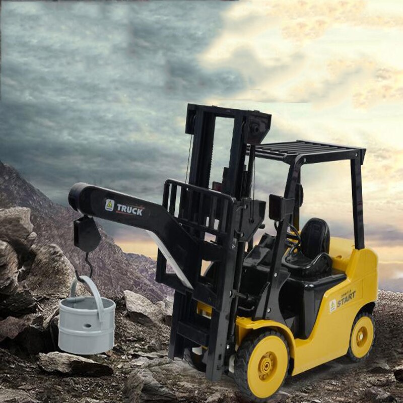 11-Weg Afstandsbediening Heftruck 1:8 Simulatie Heftruck Oplaadbare Licht Muziek Kraan Techniek Crane Truck Kinderspeelgoed