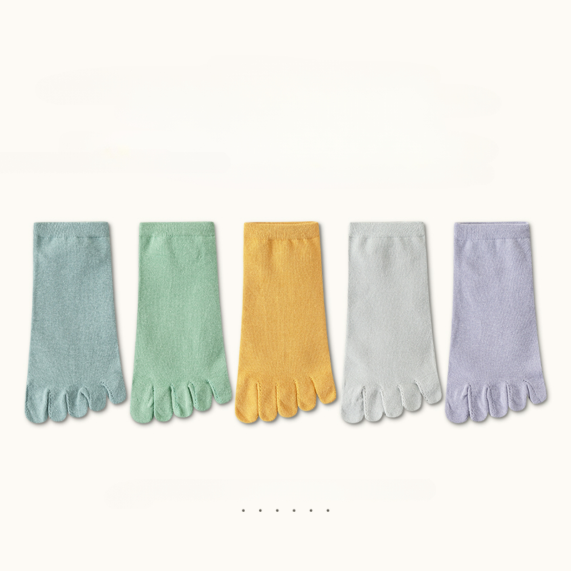 5 paires de chaussettes à orteils pour femmes, avec doigts séparés, en coton de , à cinq doigts, coupe basse, pour Yoga, sport: Marron