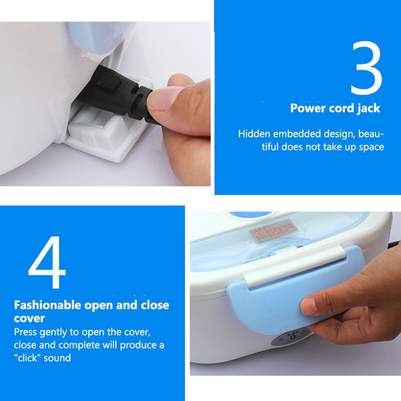 Portable Electric Heated Heating Lunch Box Bento Travel Food Warmer Food Container EU Plug