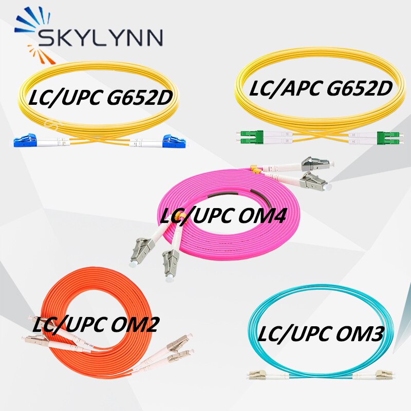 10Stck LC zu LC Stecker UPC/APC Poliert 1 Meter Länge SM G652D MM OM2/OM3/OM4 Duplex Ader 3,0mm LSZH Lwl-patchkabel