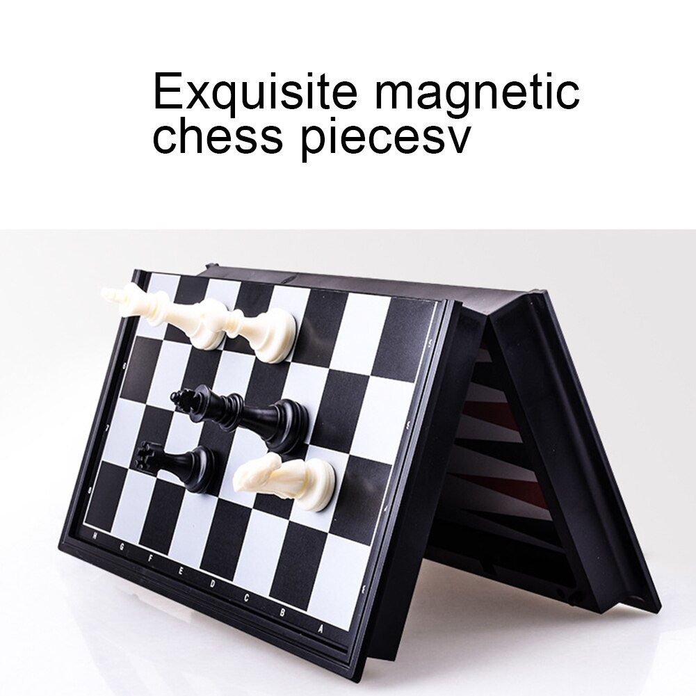 3 in 1 scacchi magnetici pieghevoli Backgammon scacchi gioco da tavolo intelligente Mntessori giocattoli educativi per bambini regalo per bambini