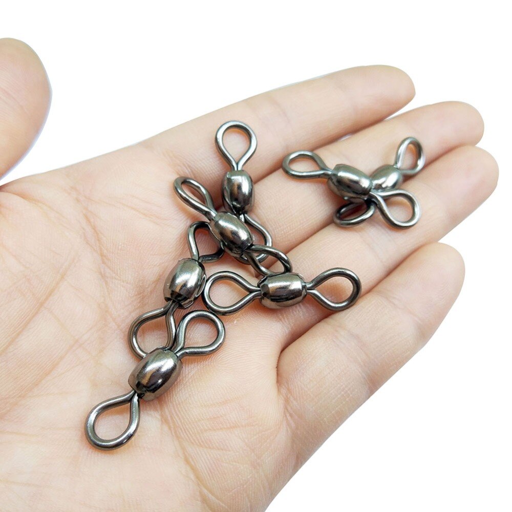 INFOF 100 pièces/lot pêche pivotant grue pivote en acier inoxydable connecteur de pêche en eau salée Terminal