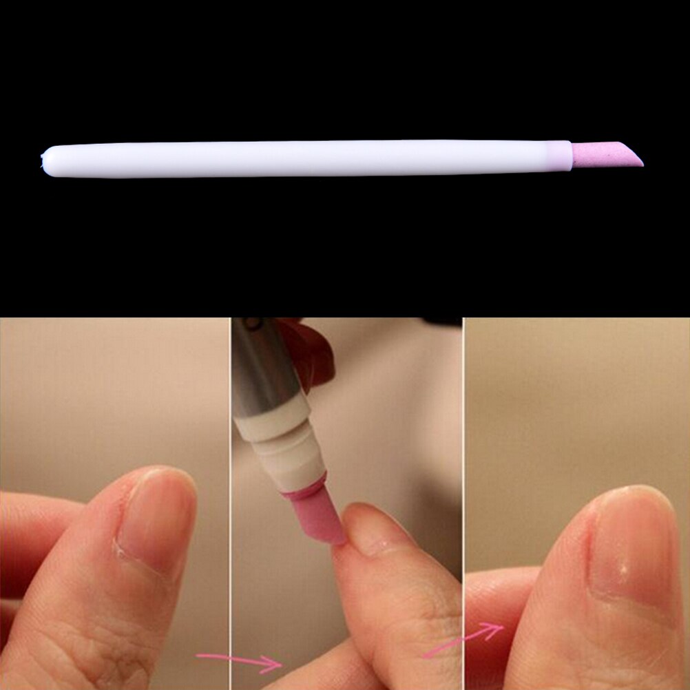 1Pc Quartz Scrubs Steen Cuticula Stok Pen Lepel Cut Nail Pusher Manicure Care Tools Nail Art