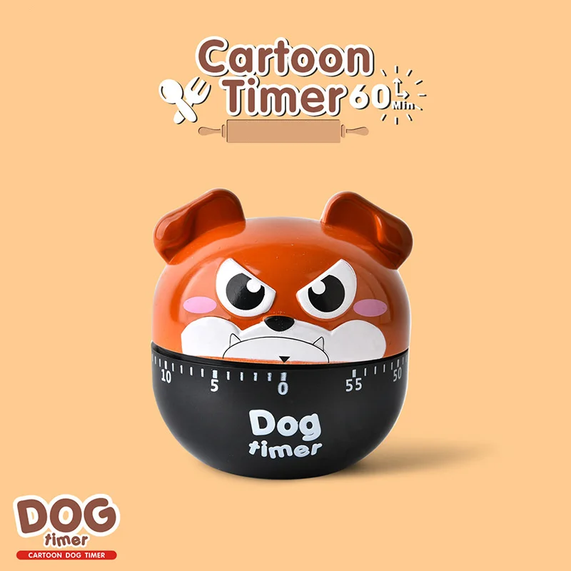 Cartoon Dog Mechanical Timer Kitchen Device Gadget Sets Egg Boiling Cooking Countdown Temporizador Cocina Minuteur Cuisine: Red