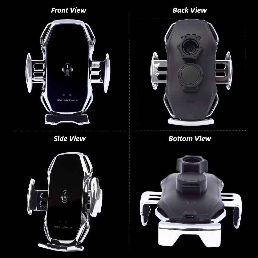 10W Car Wireless Phone Charger Automatic Clamp Charge Tough Glass Panel Holder foriphone 11pro 11 XS forHuawei Mate30pro P30pro