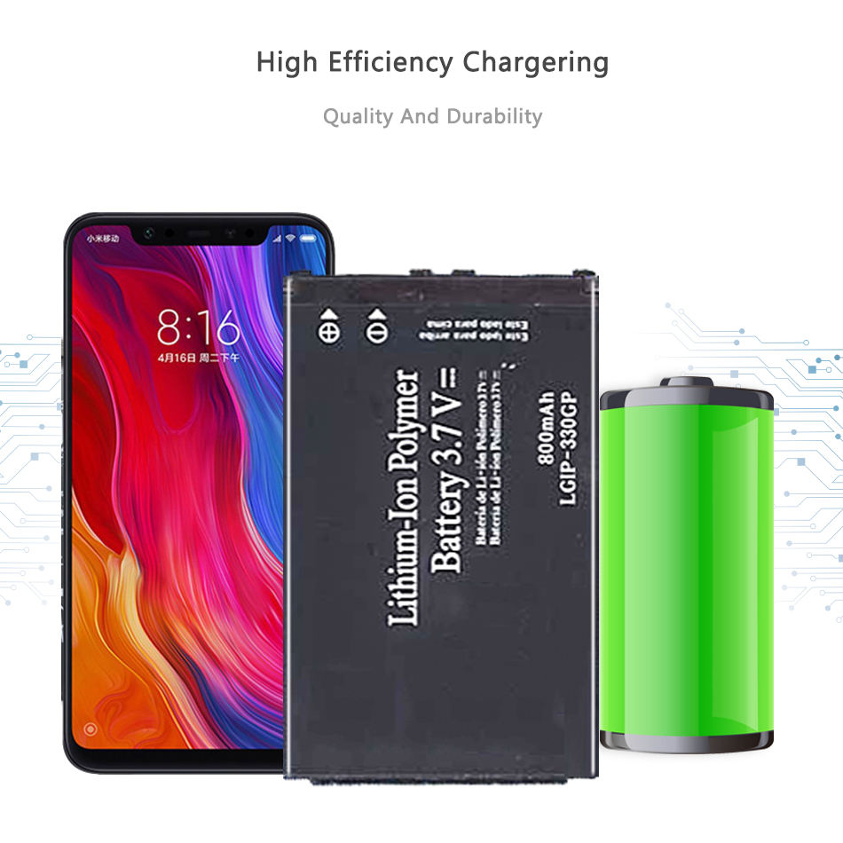 800mAh Battery LGIP-330GP for LG GM210 KF240 KF245 KF300 KF305 KF330 KM380 Li-ion Bateria