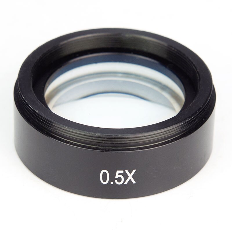 0.5X Stereo Microscope Auxiliary Objective Lens 48mm Mounting Size Barlow Lens Trinocular Zoom Microscope Reducing Lens