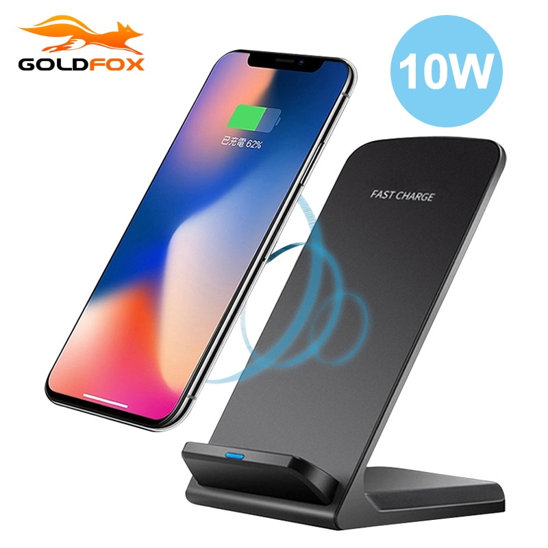 Qi Wireless Charger Wireless Charging Stand for iphone 8 plus X XS 11 Samsung S8 S9 S10 10W Fast Charger Phone Stand for Xiaomi