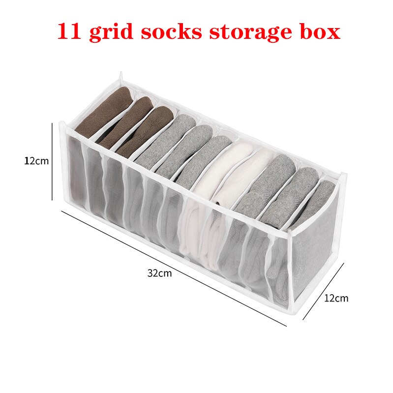Sous-vêtements boîte de rangement Placard Organisateur Pliable Sous-Vêtements Organisateurs de Stockage de chaussettes Diviseurs Tiroir Organisateur Garde-Robe organisateur: White 11 Grid