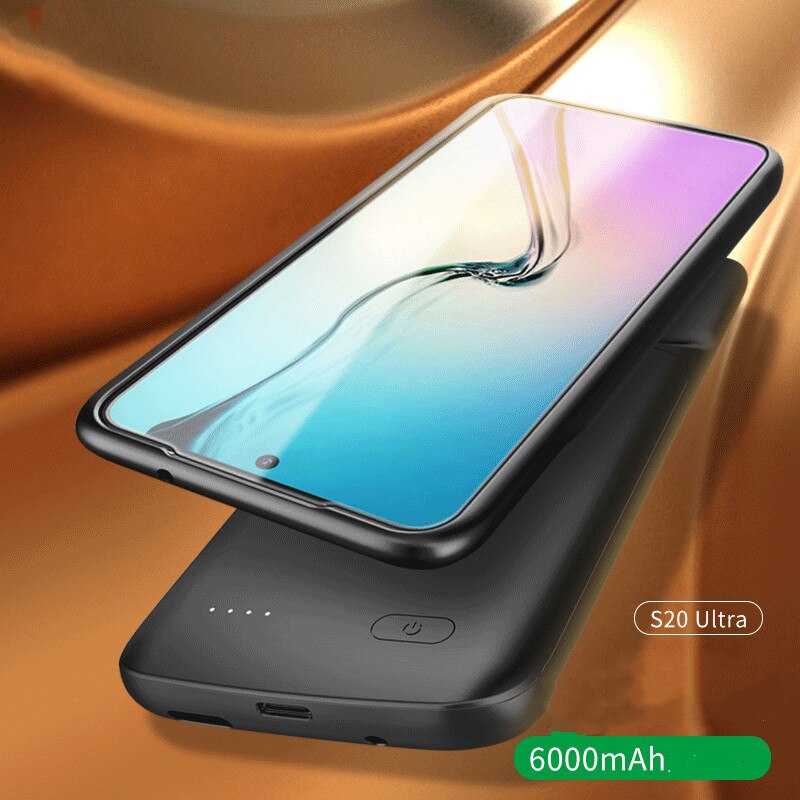 Chargeur de batterie 6000mAh étui pour Samsung S20 + S20 Ultra batterie externe pour Samsung Note 20 couverture de charge Ultra antichoc