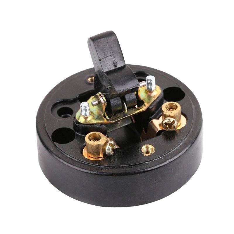 Retro Toggle Switch Flat Circular Light Switch Wall-mounted Single Control Light Switch 250V 6A Electrical Switch