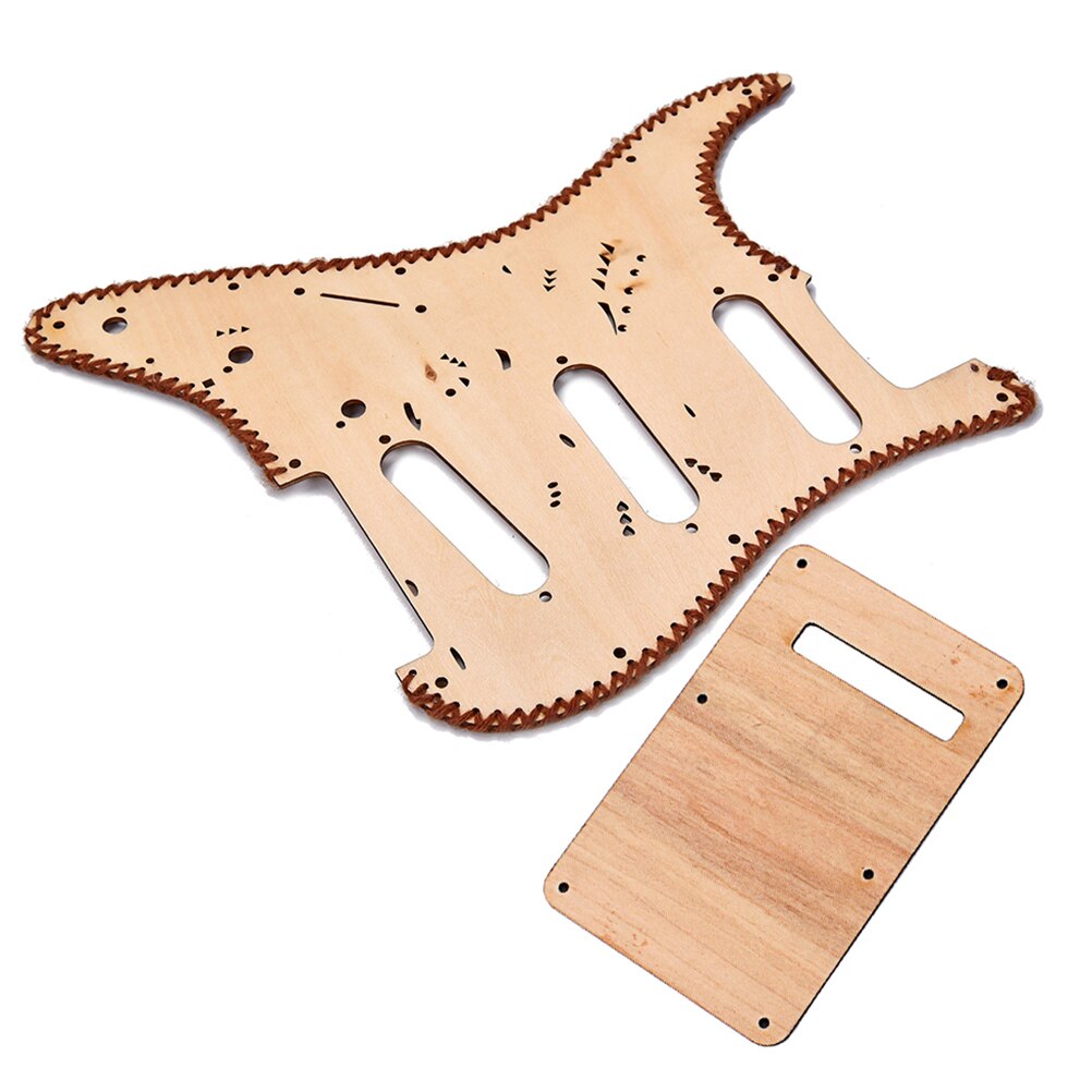 Maple Wood Single Coil Pickguard Pickups and Back Shroud Set for for fender Stratocaster Strat Electric Guitar (GQ301E)
