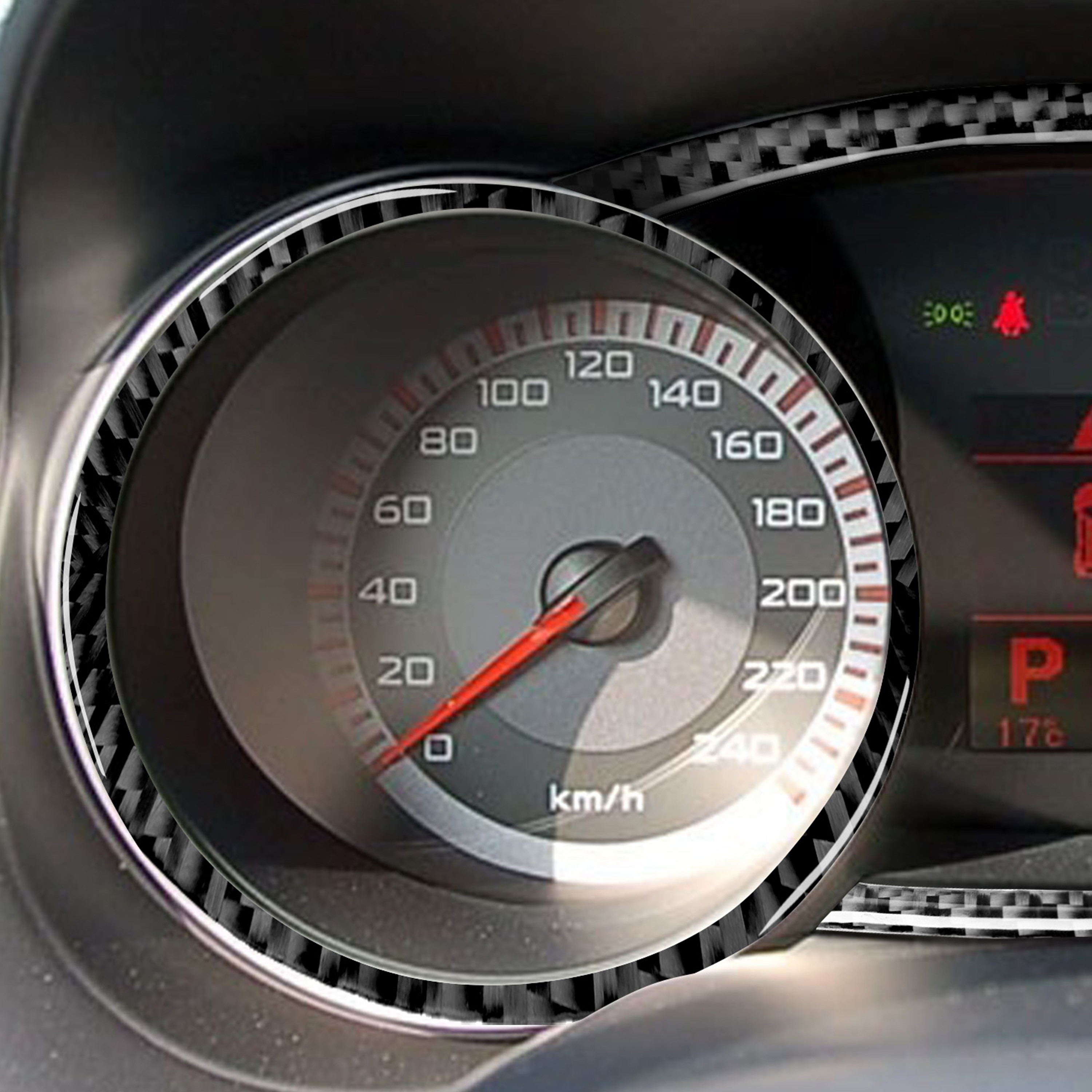 For Mitsubishi Lancer EVO X MR Speedometer Panel Frame Carbon Fiber Sticker Interior Trim Car Accessories