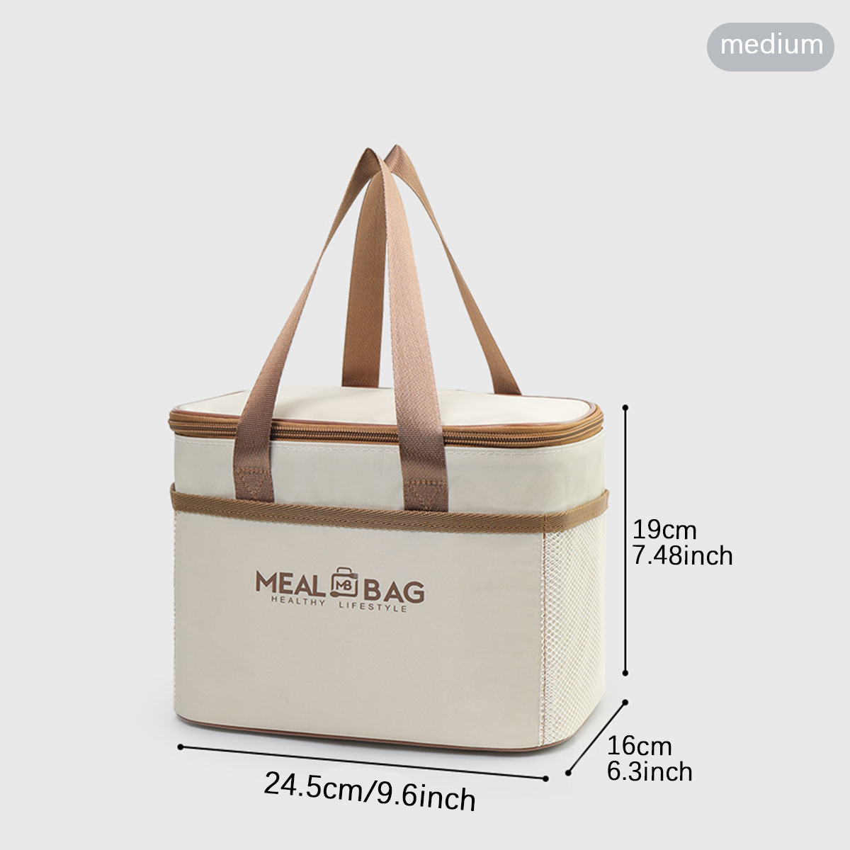 Portable lunch bag food insulated box Waterproof shoulder strap insulated box, hand-held lunch box bag, fresh aluminum DH: black