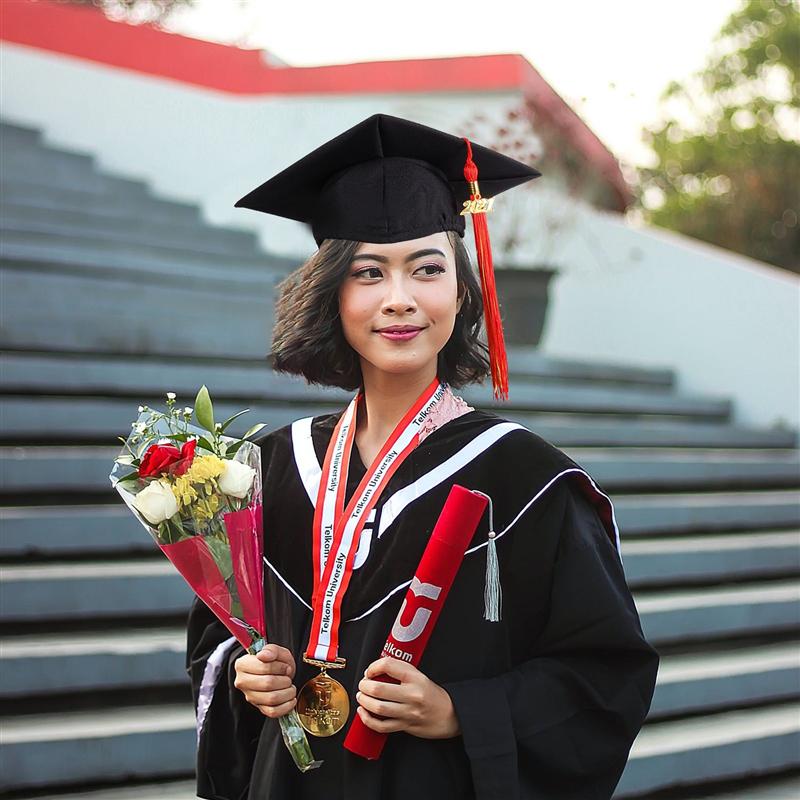 Gorro de graduación con borlas para escuela, 1 unidad,