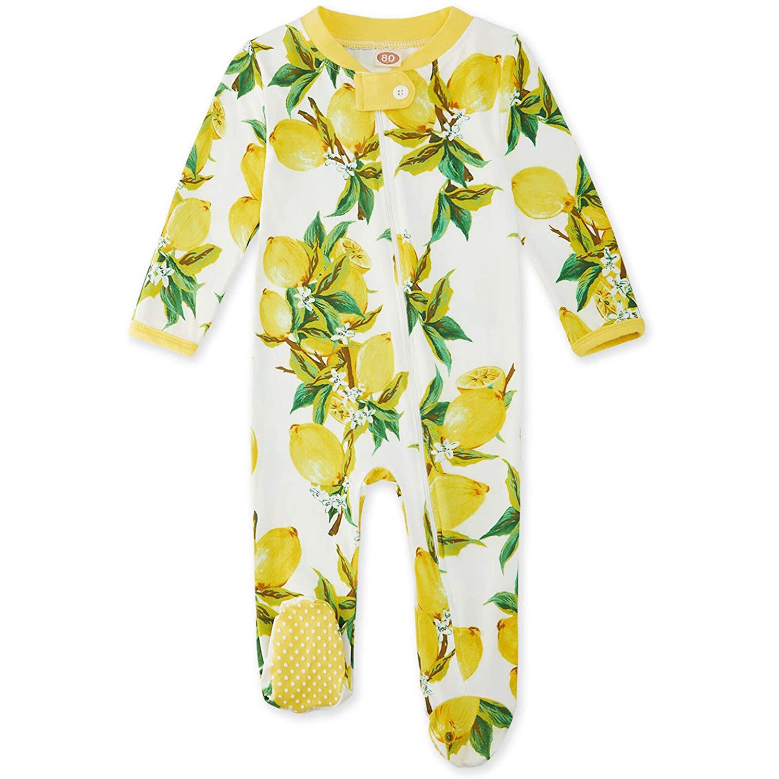 Baby Romper Kleding Baby Baby Jongens Meisjes Citroen Print Pyjama Sleeper Rits Footed Romper Jumpsuit Bebek Giyim