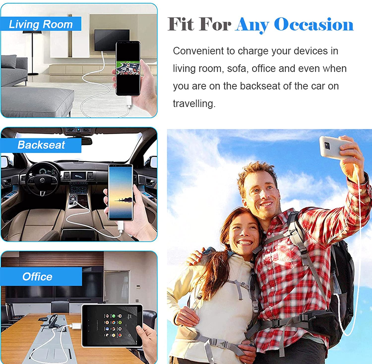 10FT Long Android Charger Cable Fast Charge,USB to Micro USB Cable White,Micro USB 2.0 Cable USB Micro Cable for Samsung Charger