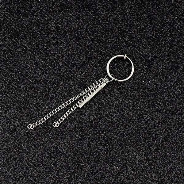 Wukaka Mannen Earing Ketting Oor Manchet Zonder Piercing Clip Oorbellen Punk Rvs Oorbellen Voor Koele Jongen Oorbel Man Sieraden: EDH011901