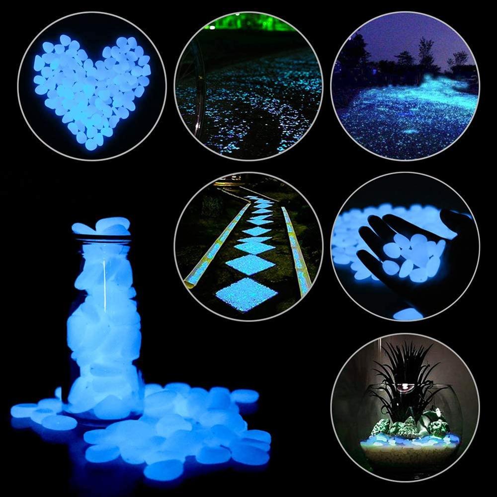 300 stuks lichtgevende tuinkiezels, lichtgevende stenen voor tuinpad, bloempot, aquarium, tuindecoratie, lichtgevende stenen