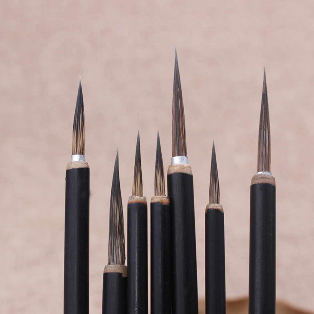 3 stk krog linje fin maling pensel kinesisk kalligrafi pensel pen bambus aksel maling børste kunst stationær oliemaleri pensel
