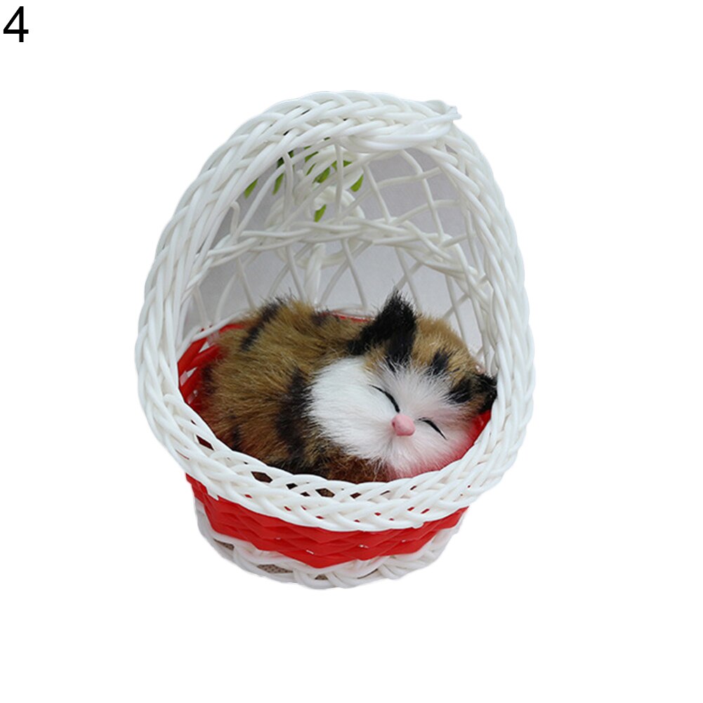 Kreative Nette Simulation Katze mit Hängenden Korb Hause Auto Ornament Spielzeug