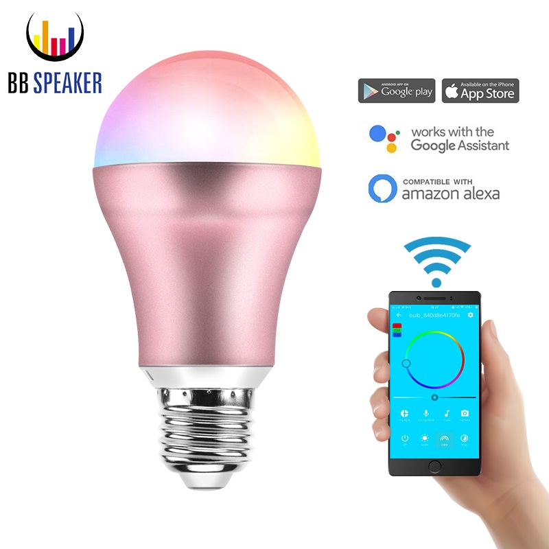 Led gloeilamp E27 Smart Lamp E14 7 W APP WIFI Afstandsbediening Smart Lamp B22 Wifi Google Huis Warm wit en RGB Led lamp
