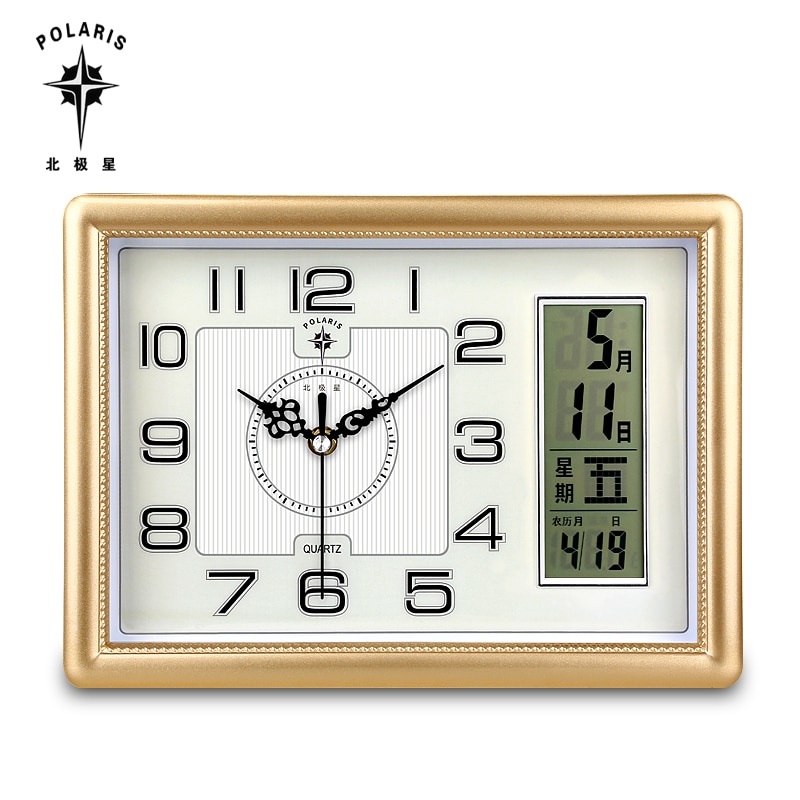 Calendar Wall Clock Silent Chinese Minimalist Digital Wall Clock Modern Quartz Duvar Saatleri Home Decoration AA50WC: style 1