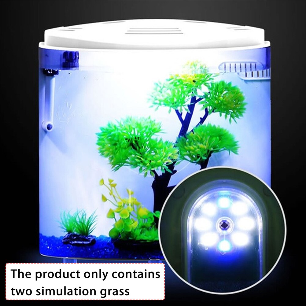 5L Fish Tank Filtration Clear Acrylic Home Decor USB LED Living Room Electronic Portable Office Mini Aquarium 180 Degree Open