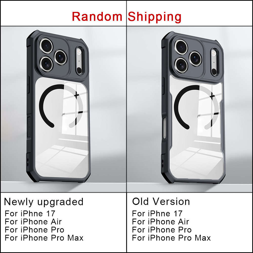 Xundd For iPhone 17 Pro Max Case For iPhone Air 17 17 Pro Case Shock-Absorbing Acrylic&TPU Clear Back Cover with Magnetic Ring: Clear / iPhone17 Pro