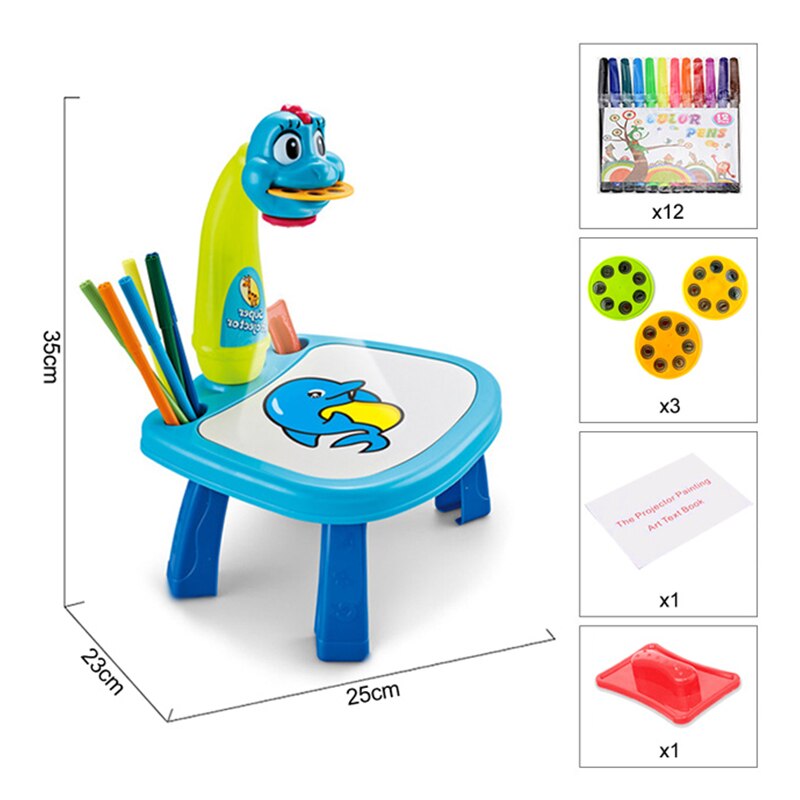 Children Led Projector Art Drawing Table Light Toy Kids Painting Board Desk Crafts Educational Learning Paint Tools Toys For Gir