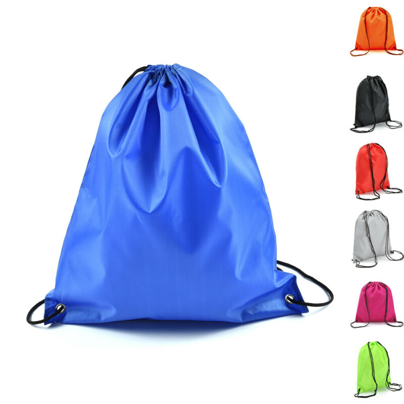 estilo! Mochila con cordón ajustable de poliéster para hombre y mujer, saco con cincha para el gimnasio, saco con cincha, bolso para el gimnasio y la escuela.