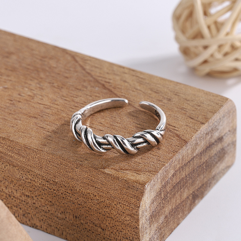 Anelli regolabili con avvolgimento in argento sterling 925 per il commercio all'ingrosso di gioielli di lusso da sposa da donna