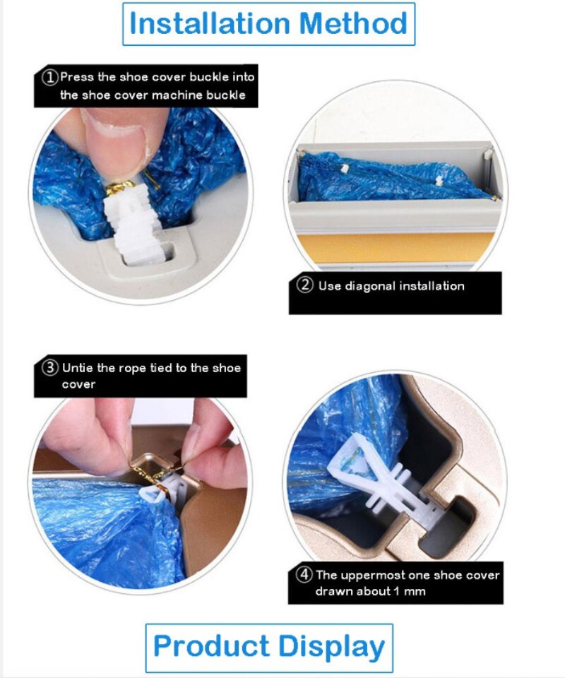 100 sztuk pokrowiec na buty maszyna dozownik gospodarstwa domowego jednorazowe wodoodporne przeciwkurzowe T klamra pokrowce na buty maszyna skrzynka Dom gabinet