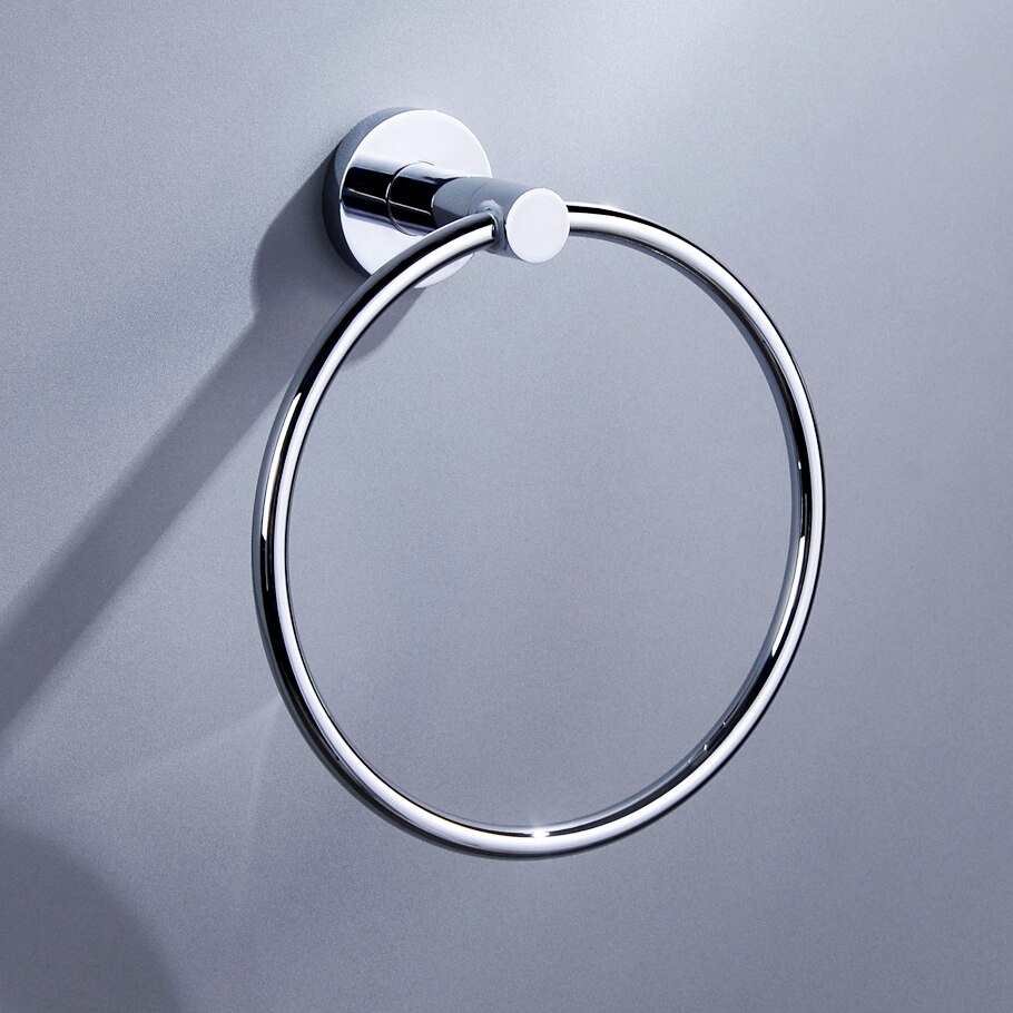 Håndklædeholder ring rund vægmonteret badehåndklædeholder rustfrit stål krom håndklædestang ring badeværelsestilbehør