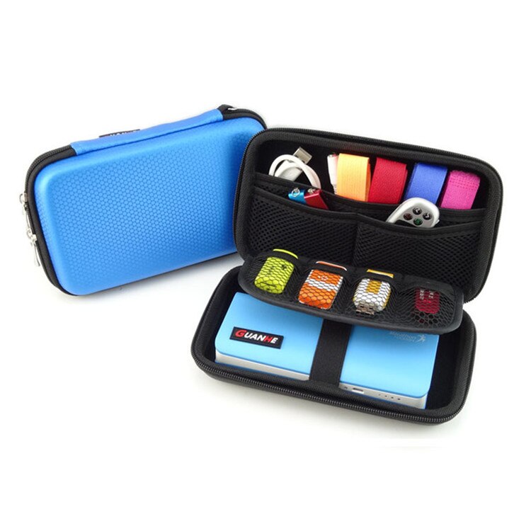 Original 2,5 zoll EVA Festplatte Fall Mobile Power Box Für U Festplatte Sd-karte Karte Kopfhörer Datenkabel USB-Stick 3DS Tasche: Blau