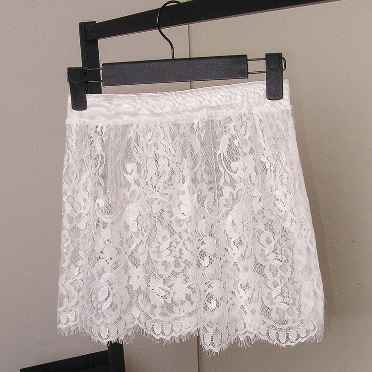 Spring and summer all-match basic miniskirt pants cover skirt eyeholes pants cover skirt lace underskirt bust skirt slip